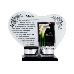 Waxinehart met mini urn "Mam" 